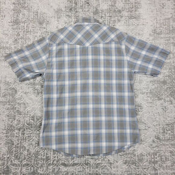Dickies Shirt Mens XL Gray Plaid Pearl Snap Western Cowboy Rodeo Short Sleeve - Picture 9 of 11